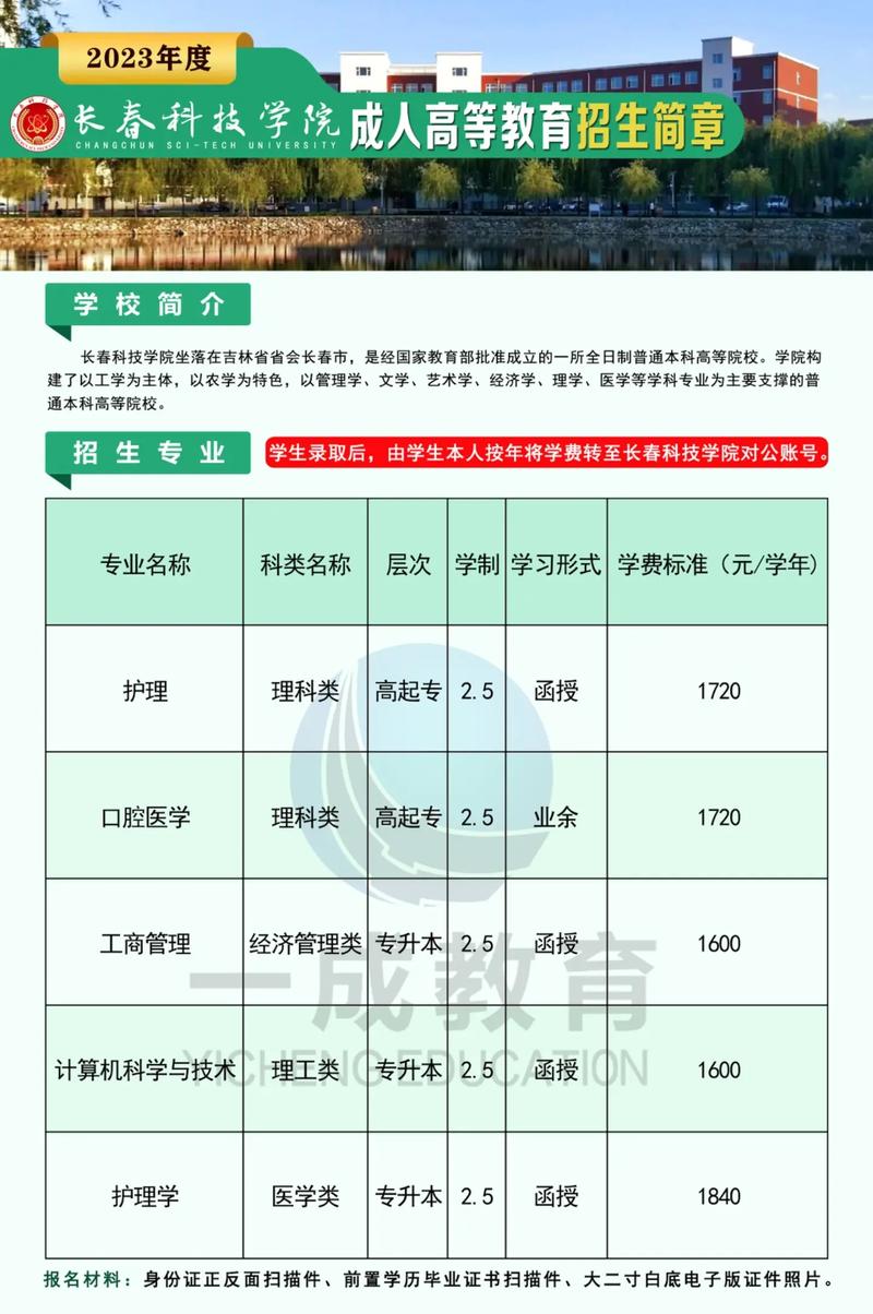 长春科技学院学费标准及收费标准详解，2023年最新学费信息