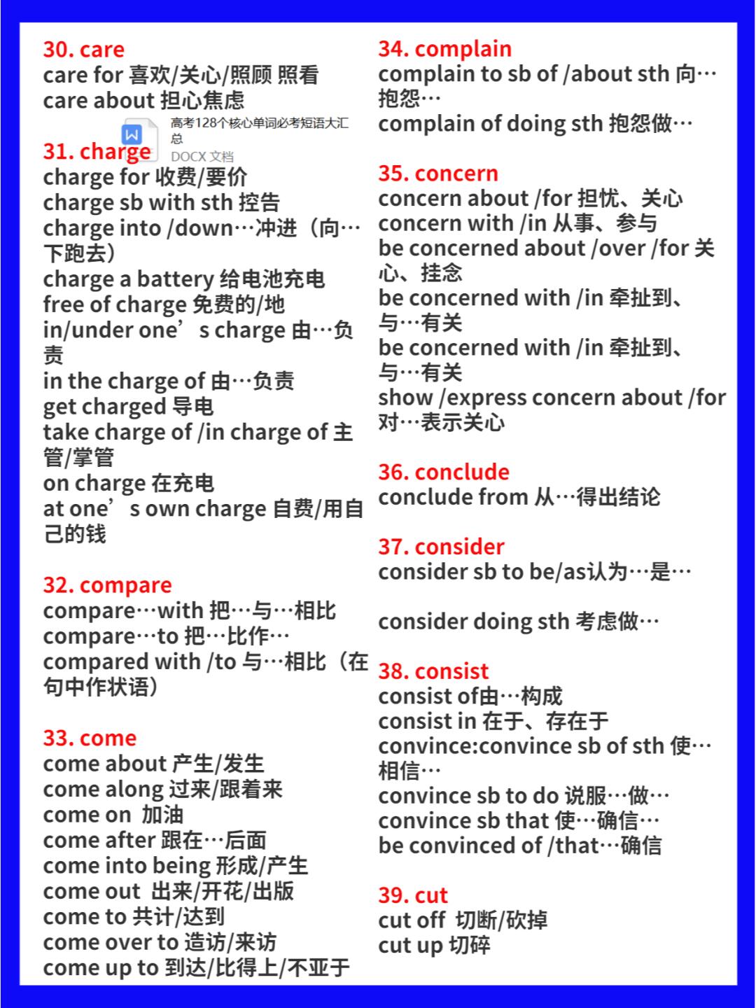 高中英语必备词组大揭秘！这50个短语能让你考试多拿20分