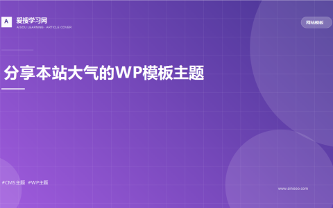 分享本站大气的WP模板主题