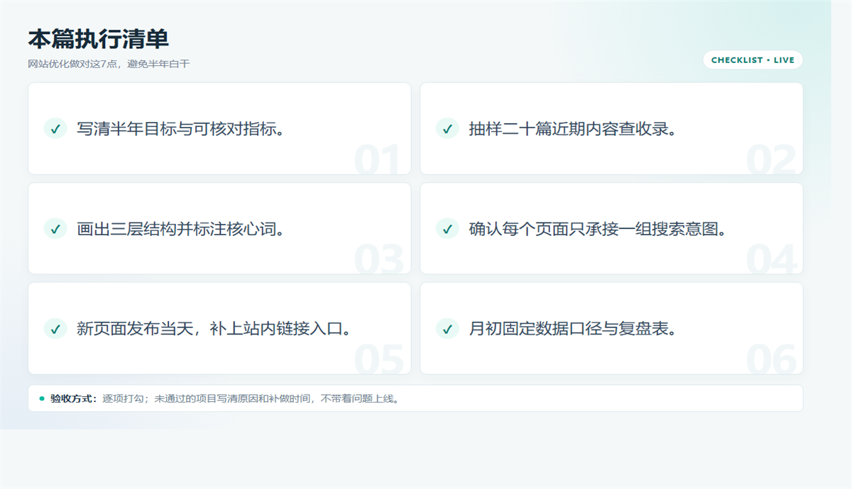 网站优化7个检查点:先地基后内容的执行顺序插图1 网站优化7个检查点:先地基后内容的执行顺序 配图2