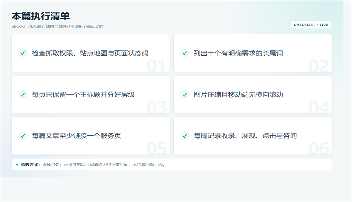 SEO入门6个动作：收录、选词、结构、内容、内链与数据 配图2