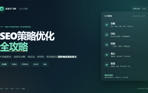 SEO策略优化全攻略：从诊断到执行的5步框架封面图